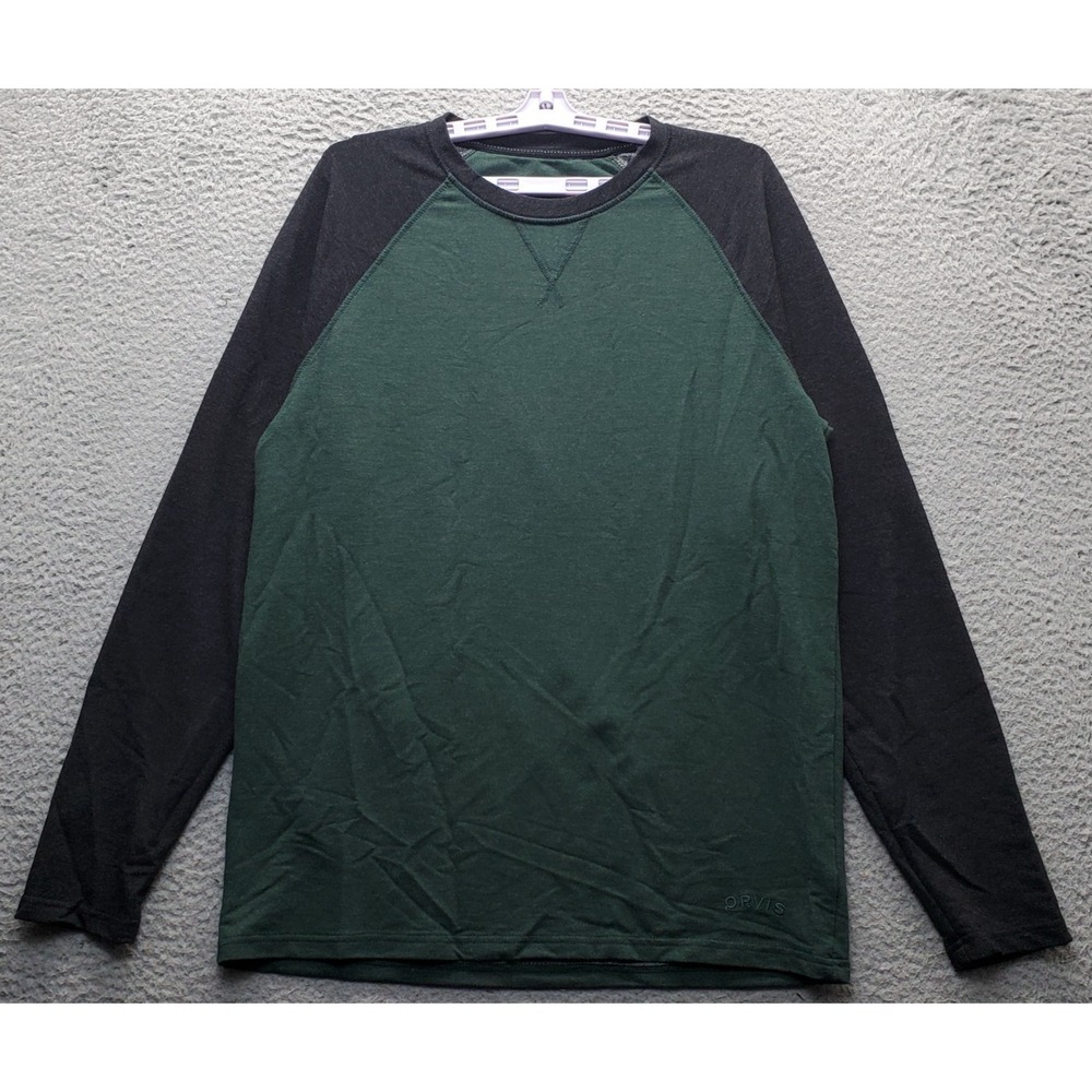 Orvis Shirt Mens Medium Multicolor Stretch Long Sleeve Crew Neck Pullover Tee